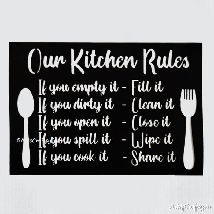 Kitchen Rules Stencil