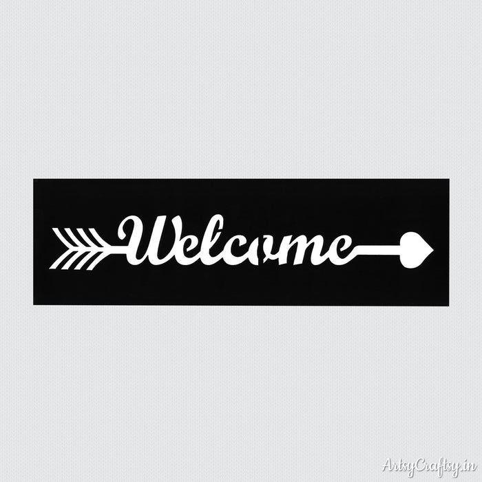 Welcome Arrow Sentiments Stencil