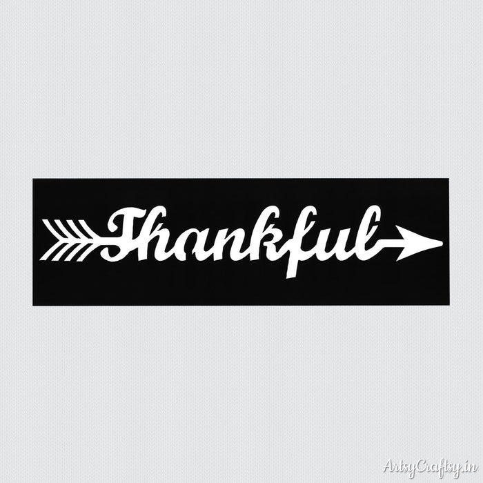 Thankful Arrow Sentiments Stencil