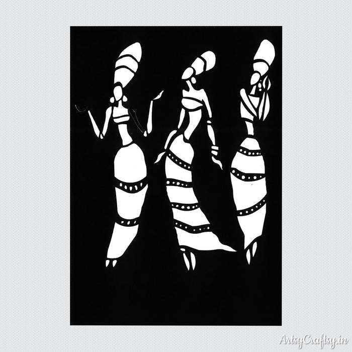 Tribal Dancers Decor Stencil
