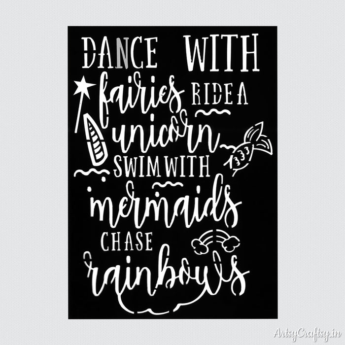 Dance With Fairies Sentiments Stencil