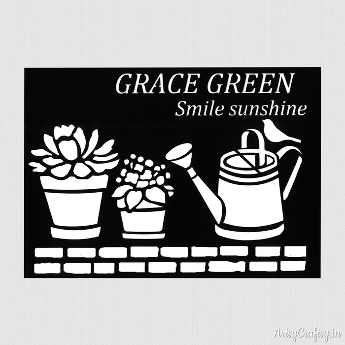 Grace Green Smile Sunshine Decor Stencil