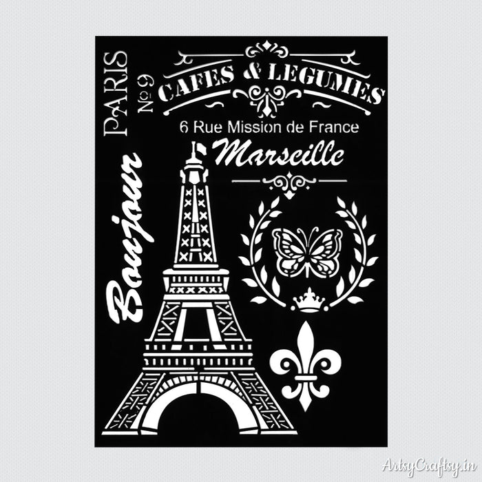 Paris Travel Stencil