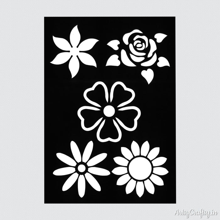 Five Flowers Decor Stencil