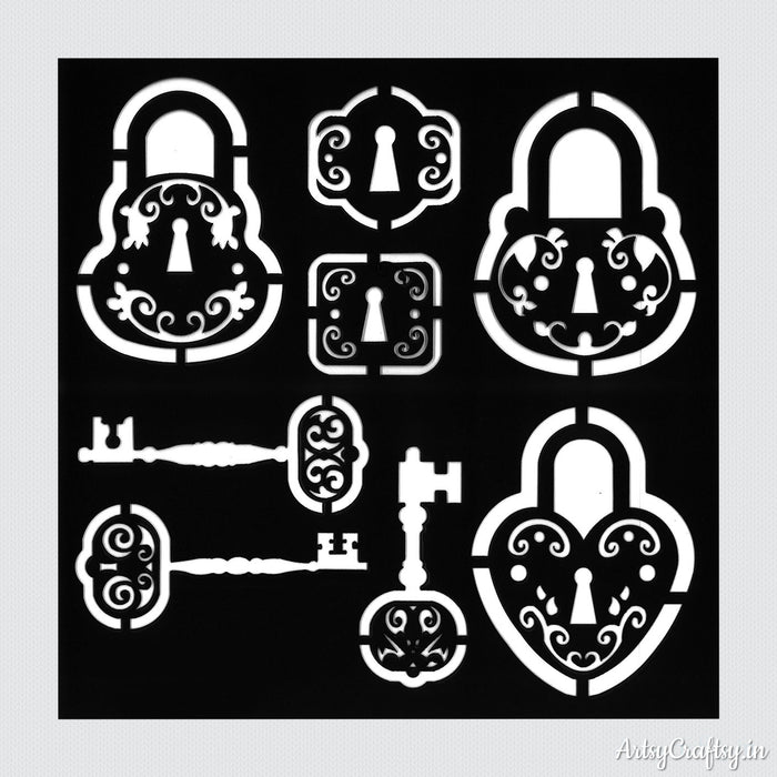 Key and Locks Decor Stencil
