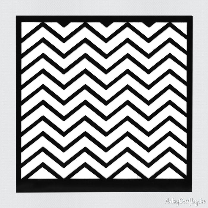 Black White Zigzag Pattern Decor Stencil