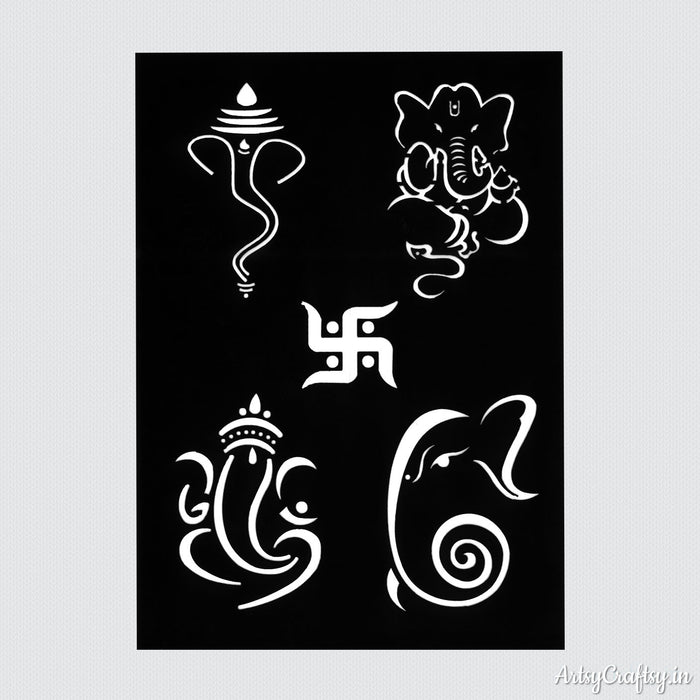 4 in 1 Ganesha Stencil