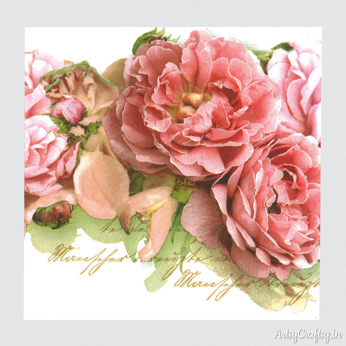 Pink Rose Decoupage Tissues