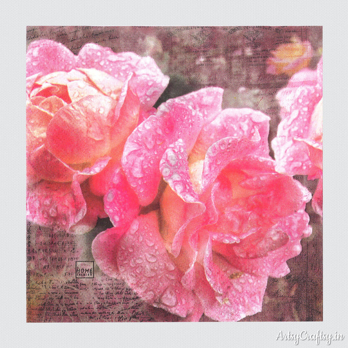 Dew on Rose Petals Decoupage Tissues
