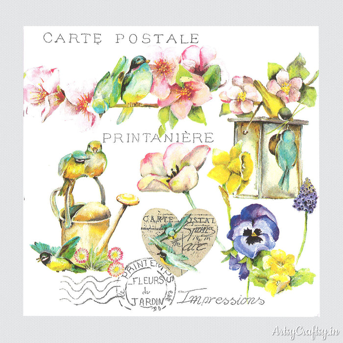 Spring Postcards Decoupage Tissues