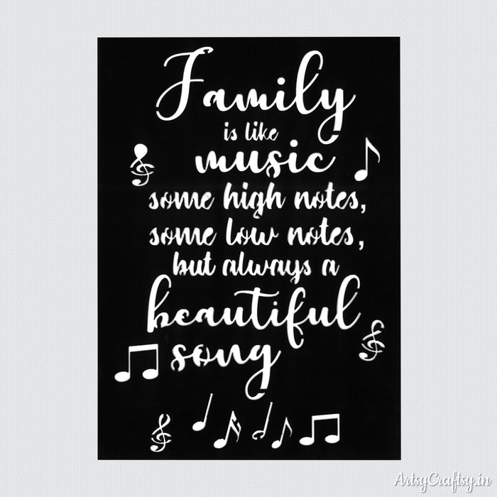Family is Like Music Stencil