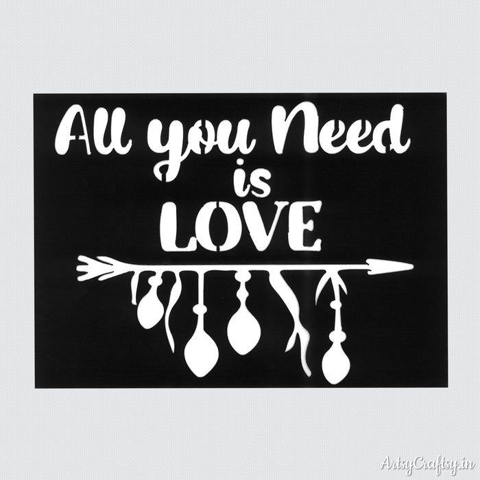 All You Need is Love Stencil