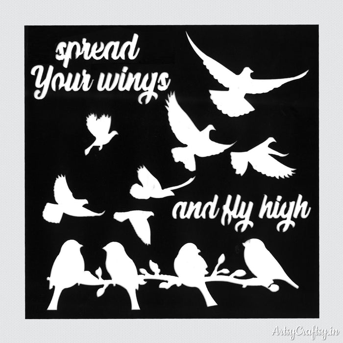 Flying Bird Design Stencil
