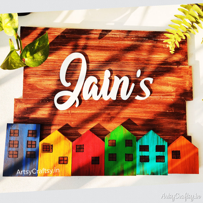 Handcrafted Colourful House Nameplate