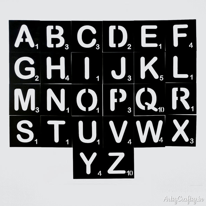 Scrabble Stencil (Set of 26 Pcs)