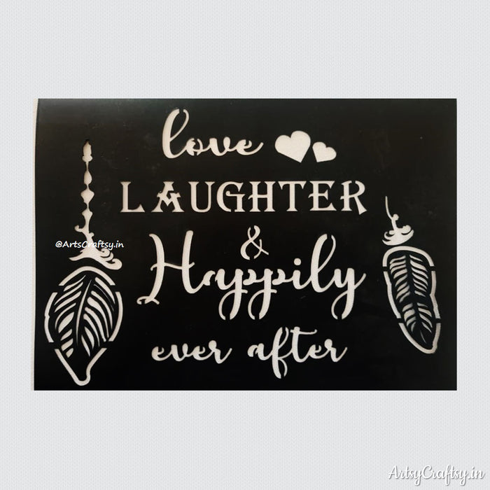 Love Laughter Sentiments Stencil