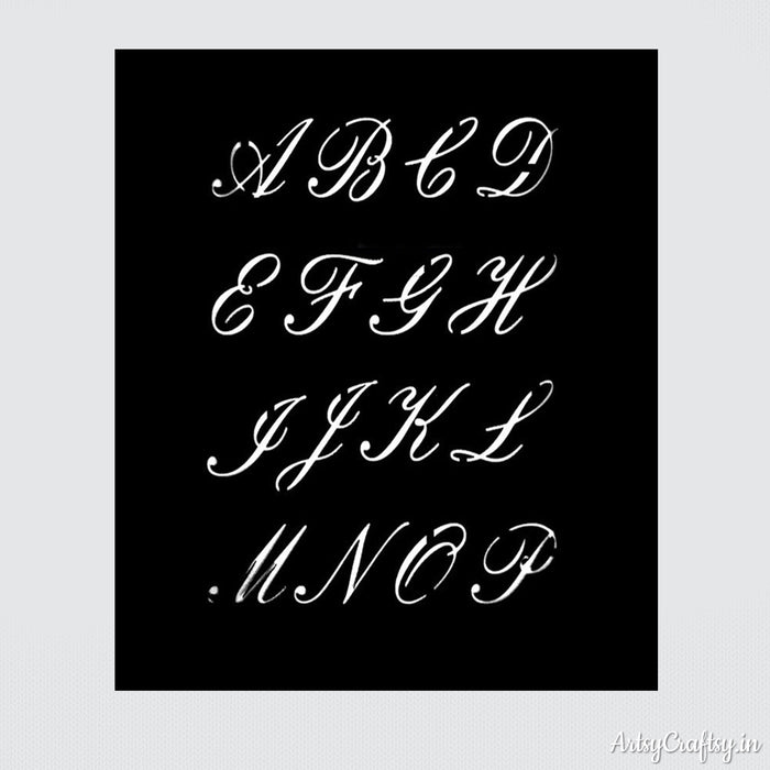 Cursive Alphabet stencil