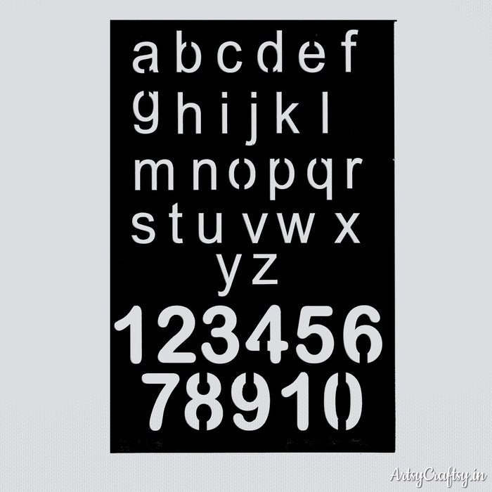 Small Alphabet & Number Stencil