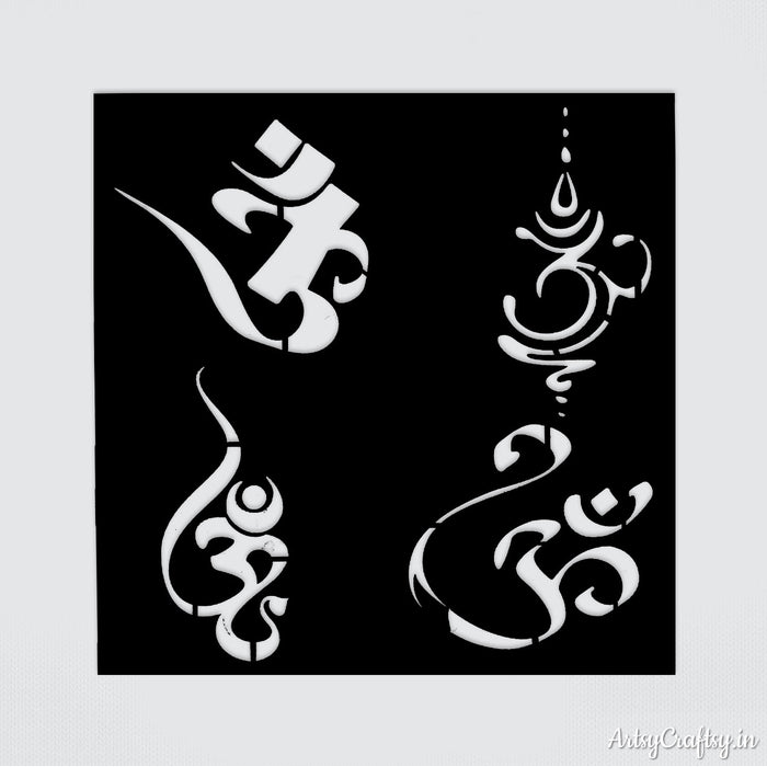 Om Sanskrit Stencil (4 types) | Stencils | Artsy Craftsy
