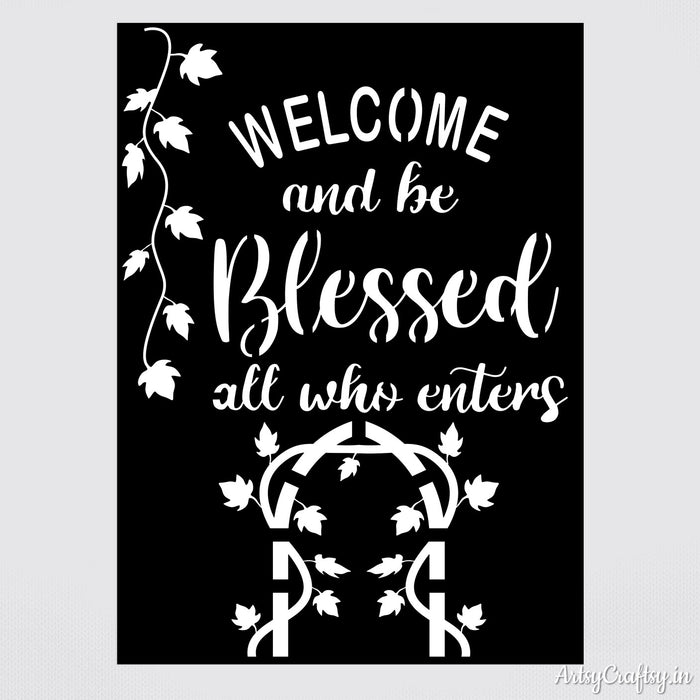 Welcome and be blessed Stencil | Stencils | Artsy Craftsy