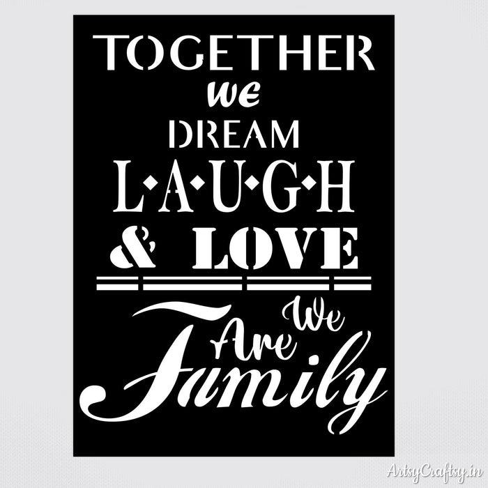 We are family Stencil | Stencils | Artsy Craftsy