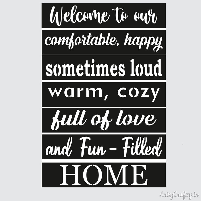 Welcome to our home Stencil | Stencils | Artsy Craftsy