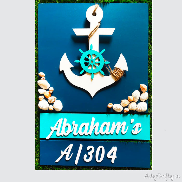 Handcrafted Marine themed Nameplate | Nameplate | Artsy Craftsy