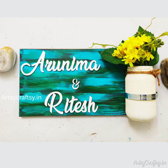 Handcrafted Nameplate with Jar | Nameplate | Artsy Craftsy