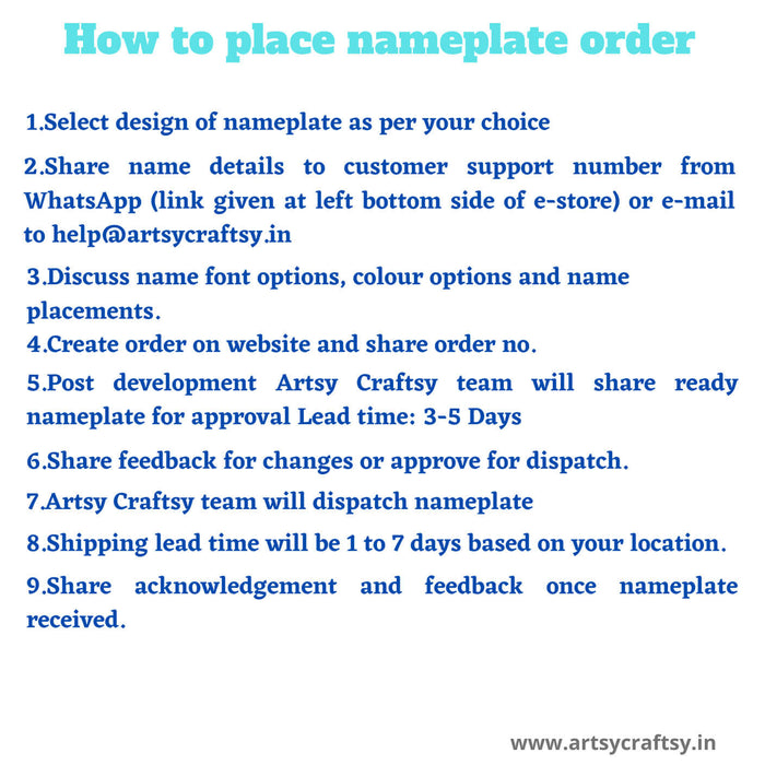 Handcrafted Nameplate | Nameplates | Artsy Craftsy
